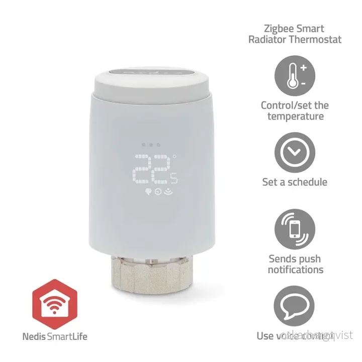 Nedis SmartLife Radiatorkontroll | Zigbee 3.0 | Batteri drevet | LED | Android™ / IOS v:2548649 Nedis SmartLife Radiatorkontroll | Zigbee 3.0 | Batteri drevet | LED | Android™ / IOS v:2548649