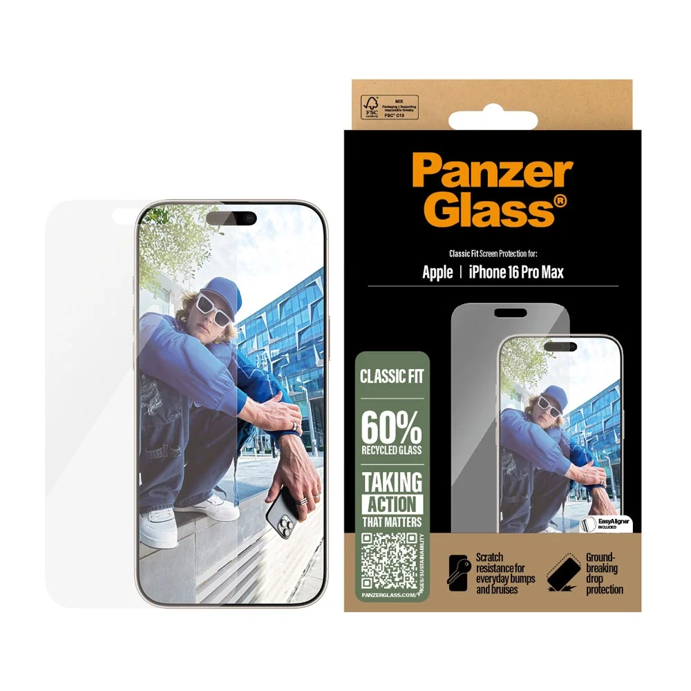 iPhone 16 Pro Max PanzerGlass Classic Fit Skjermbeskyttelse m. EasyAli v:2978464