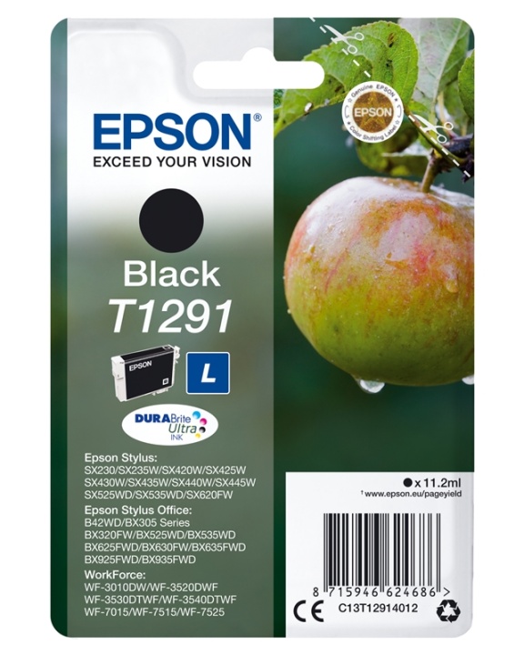Epson Apple Single Pack svart T1291 DURABrite Ultra-blekk v:4788779