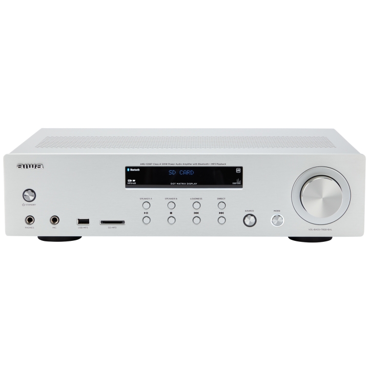 AIWA Forsterker med Bluetooth 2 x 60 Watt RMS Sølv v:1828366 AIWA Forsterker med Bluetooth 2 x 60 Watt RMS Sølv v:1828366