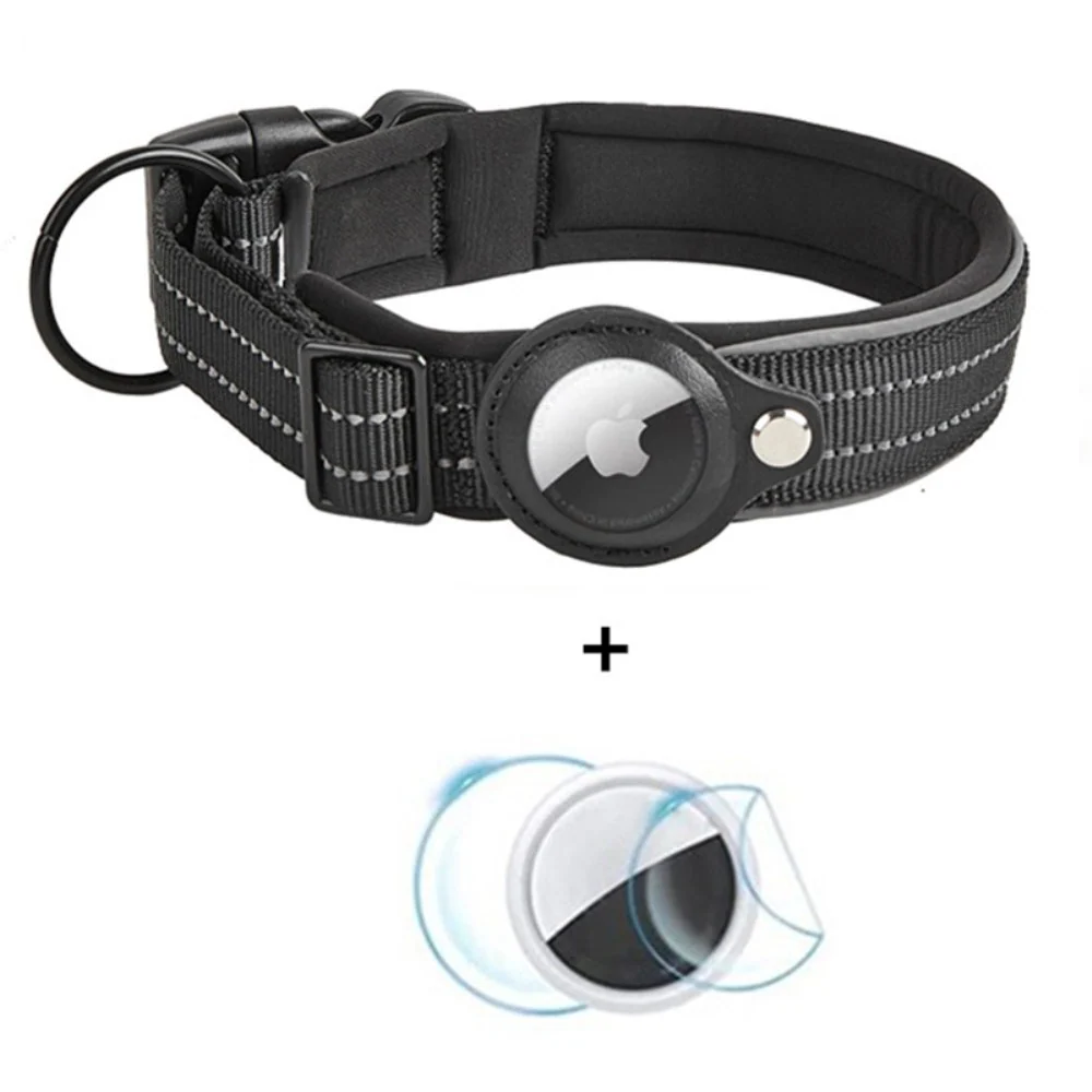 Hundehalsbånd med Holder for AirTag 1. & 2. Gen. - Størrelse S (30-37 v:5534418