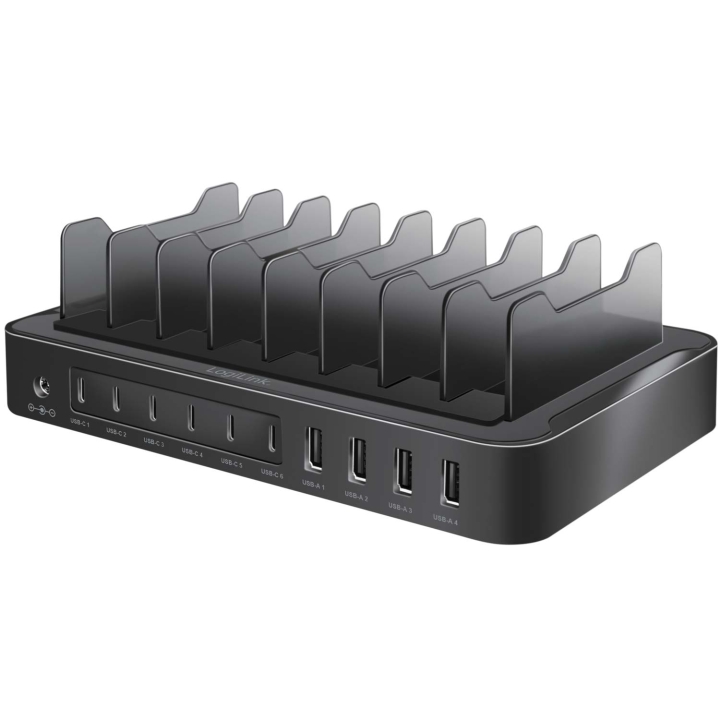 LogiLink Ladestasjon 10 porter 6stk USB-C + 4stk USB-A PD/QC3.0 120W v:8147363 LogiLink Ladestasjon 10 porter 6stk USB-C + 4stk USB-A PD/QC3.0 120W v:8147363