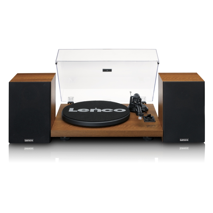 Lenco Platespiller med innebygd forsterker og Bluetooth® samt 2 eksterne høyttalere Wood v:5690586