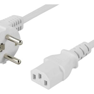 DELTACO apparatkabel, vinklet CEE 7/7 til IEC 60320 C13, 10m, hvit v:8366880 DELTACO apparatkabel, vinklet CEE 7/7 til IEC 60320 C13, 10m, hvit v:8366880