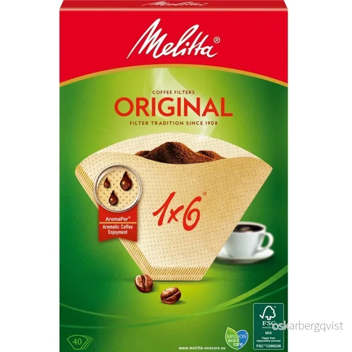 Melitta Kaffefilter 1X6 40-pakning (Note 8 dfp) v:9048817