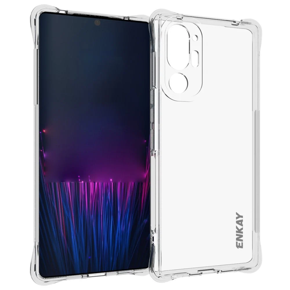 HTC U24 Pro (5G) Plast Deksel m. Støtdempende Hjørner - Gjennomsiktig v:3545478