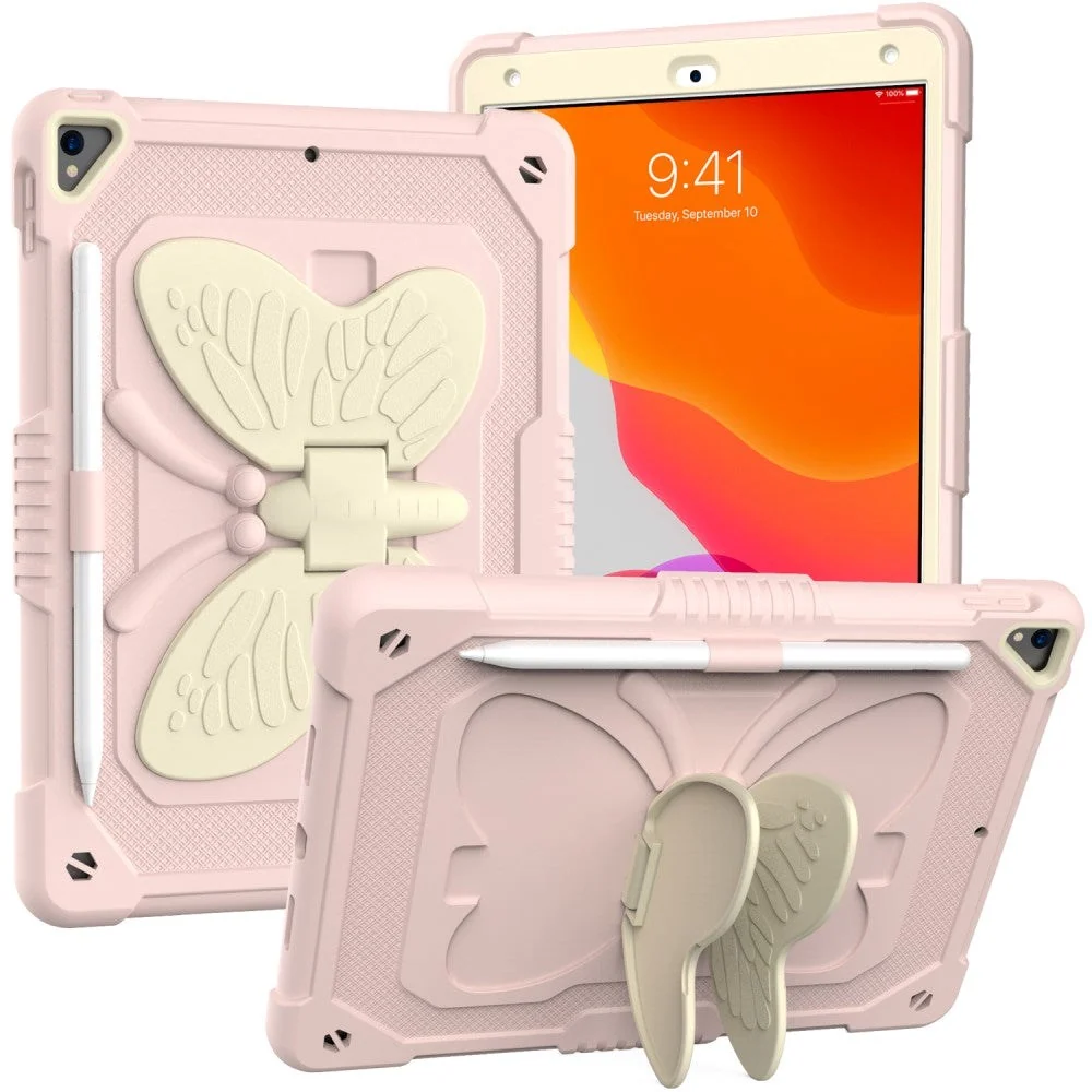 iPad 10.2" (2021 / 2020 / 2019) Butterfly Kickstand Barnedeksel - Rosa v:702348