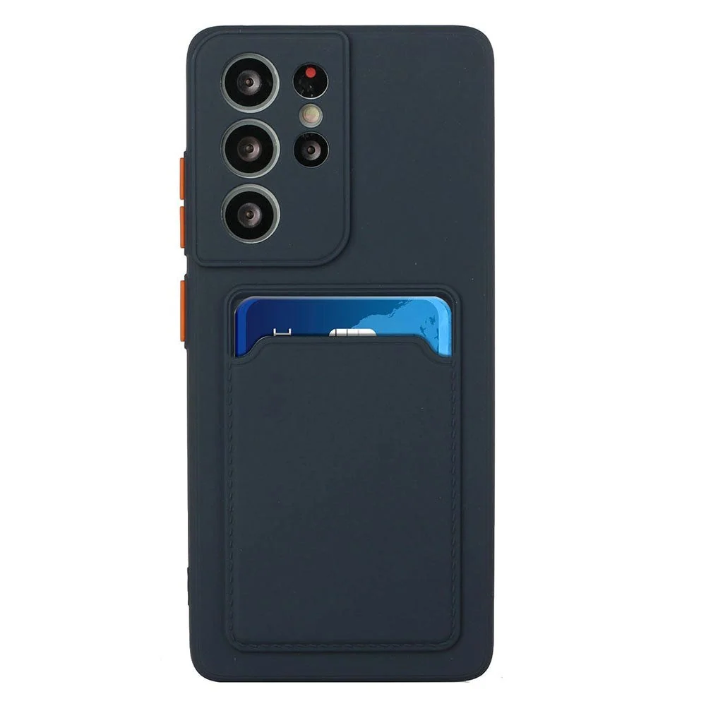 Samsung Galaxy S23 Ultra Fleksibelt Plastdeksel med Kortholder – Blå v:3181191 Samsung Galaxy S23 Ultra Fleksibelt Plastdeksel med Kortholder – Blå v:3181191