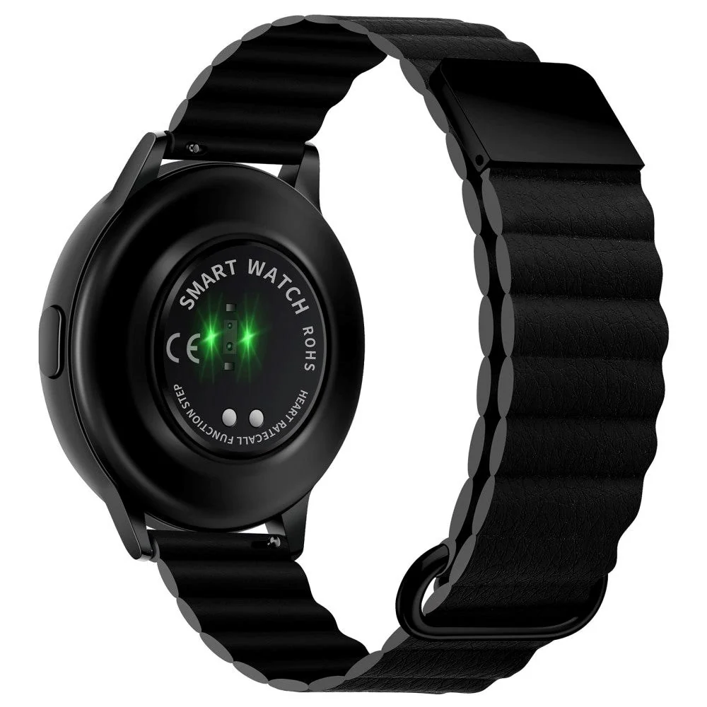 Smartwatch-Rem 20 mm Magnetisk Litchi-Skinn - Svart v:852230