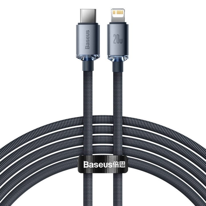 Baseus Crystal Shine USB-C til Lightning kabel 20W 2m Svart v:1528739