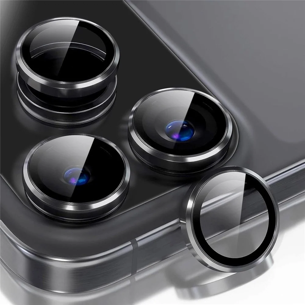 iPhone 18 Pro Kameralinsebeskyttelse - Metall & Glass - Svart v:2267366
