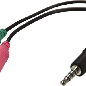 DELTACO headsetadapter for smartphone, 1×3,5mm ha-2×3,5mm hu, svart v:4454252 DELTACO headsetadapter for smartphone, 1×3,5mm ha-2×3,5mm hu, svart v:4454252