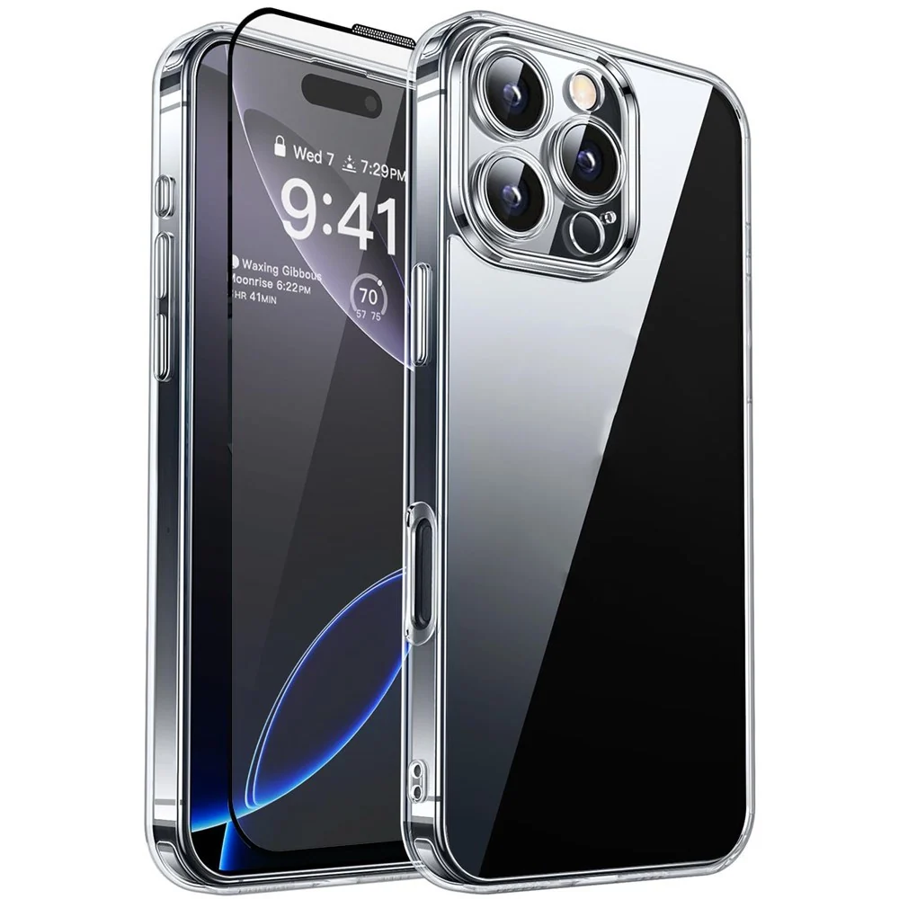 iPhone 16 Pro RURIHAI 2-i-1 Beskyttelsessett m. Fleksibelt Plast Dekse v:3300308 iPhone 16 Pro RURIHAI 2-i-1 Beskyttelsessett m. Fleksibelt Plast Dekse v:3300308