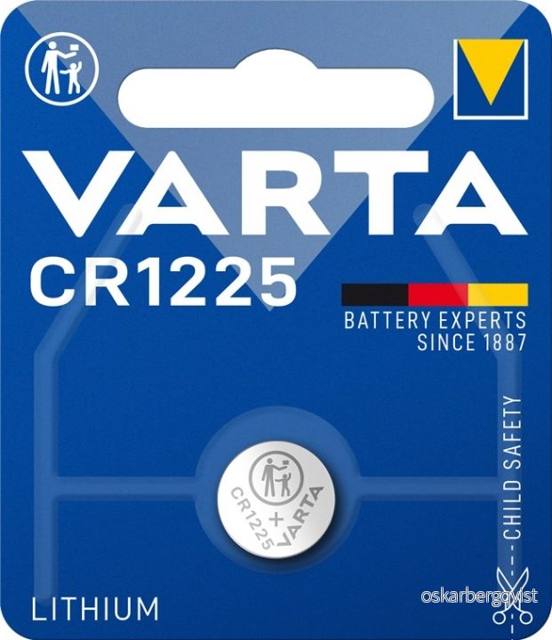 Varta CR1225 (6225) batteri, 1 stk. blisterpakning med litiumknappcelle, 3 V v:8709501