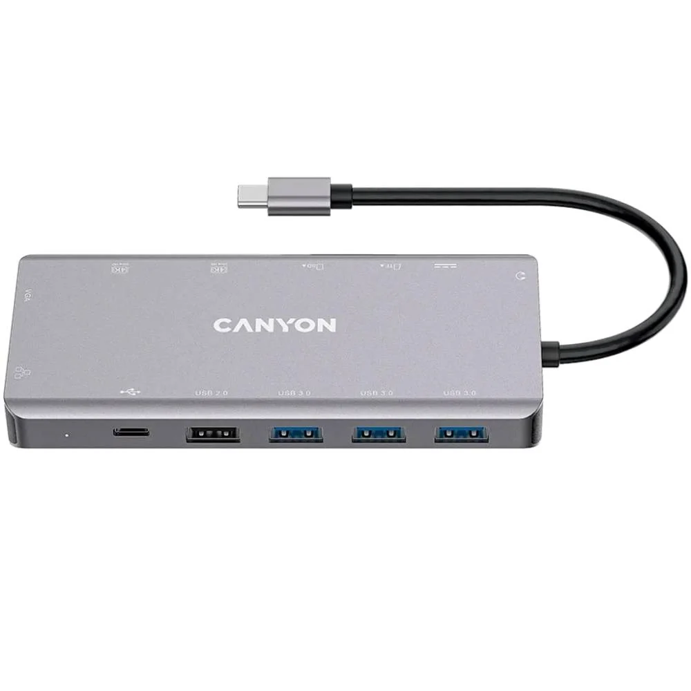Canyon DS12 13-i-1 USB-C Hub – Grå v:5335544 Canyon DS12 13-i-1 USB-C Hub – Grå v:5335544