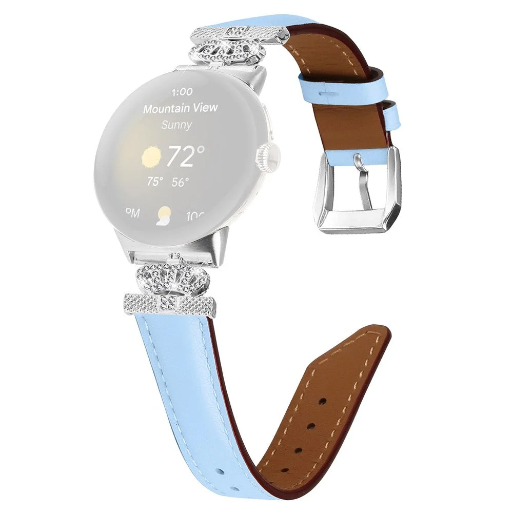 Google Pixel Watch 1 / 2 / 3 (41mm) Kunstskinn Rem med Sølv Rhinstenen v:3752672 Google Pixel Watch 1 / 2 / 3 (41mm) Kunstskinn Rem med Sølv Rhinstenen v:3752672