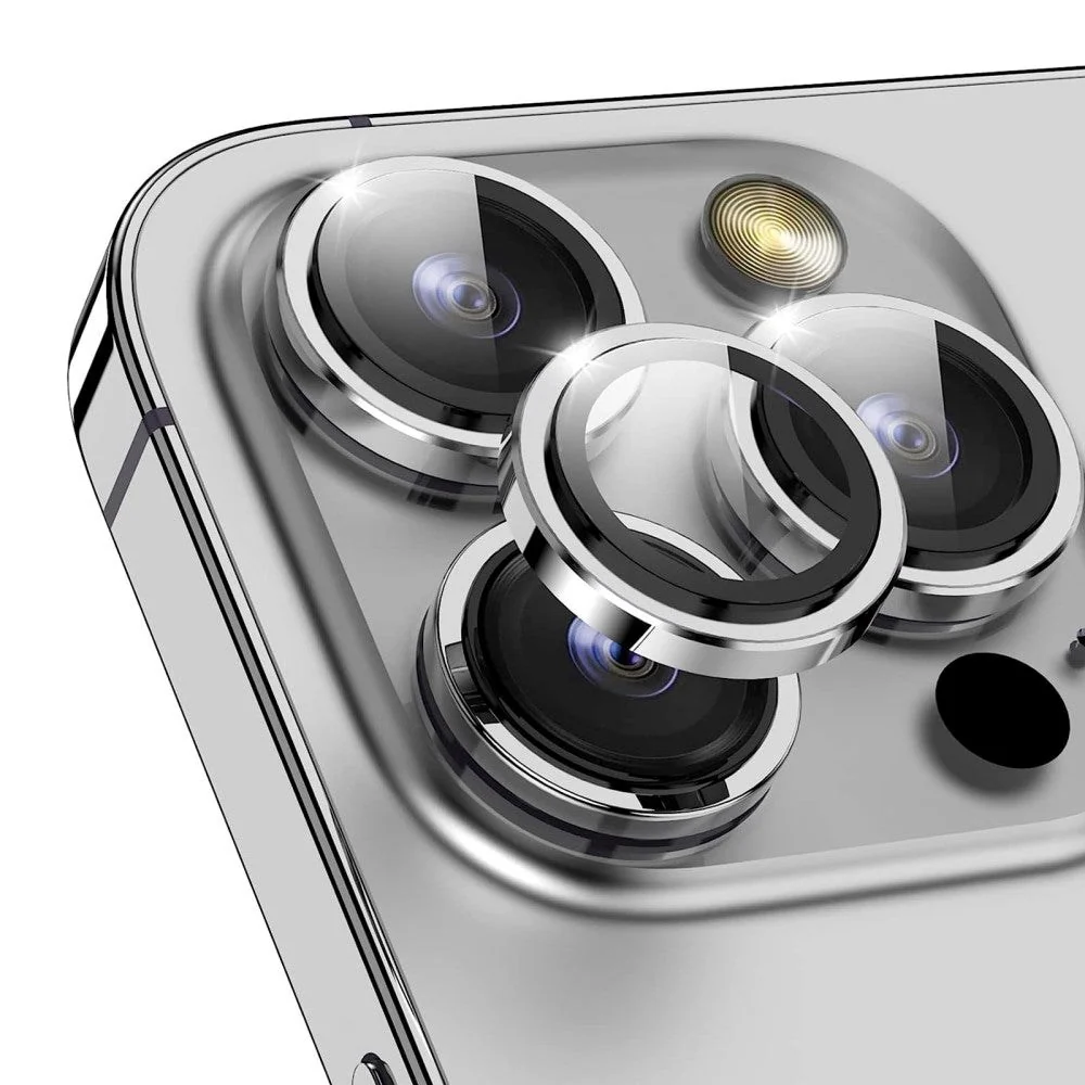 iPhone 15 Pro / 15 Pro Max Beskyttelsesglass til Kameralinse - Sølv v:3541852
