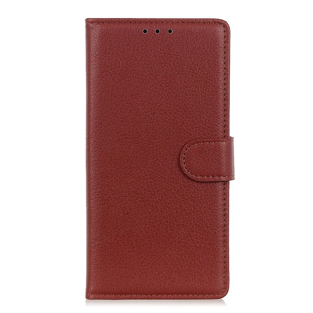 iPhone 13 Mini Litchi Skinn Deksel med Lommebok og Stativfunksjon - Br v:251418