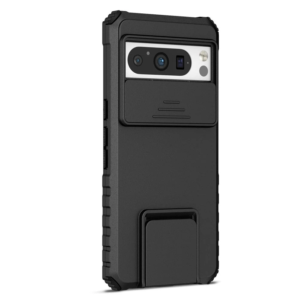 Google Pixel 8 Pro Håndverker Deksel m. Kickstand & Cam Slider - Svart v:6040912