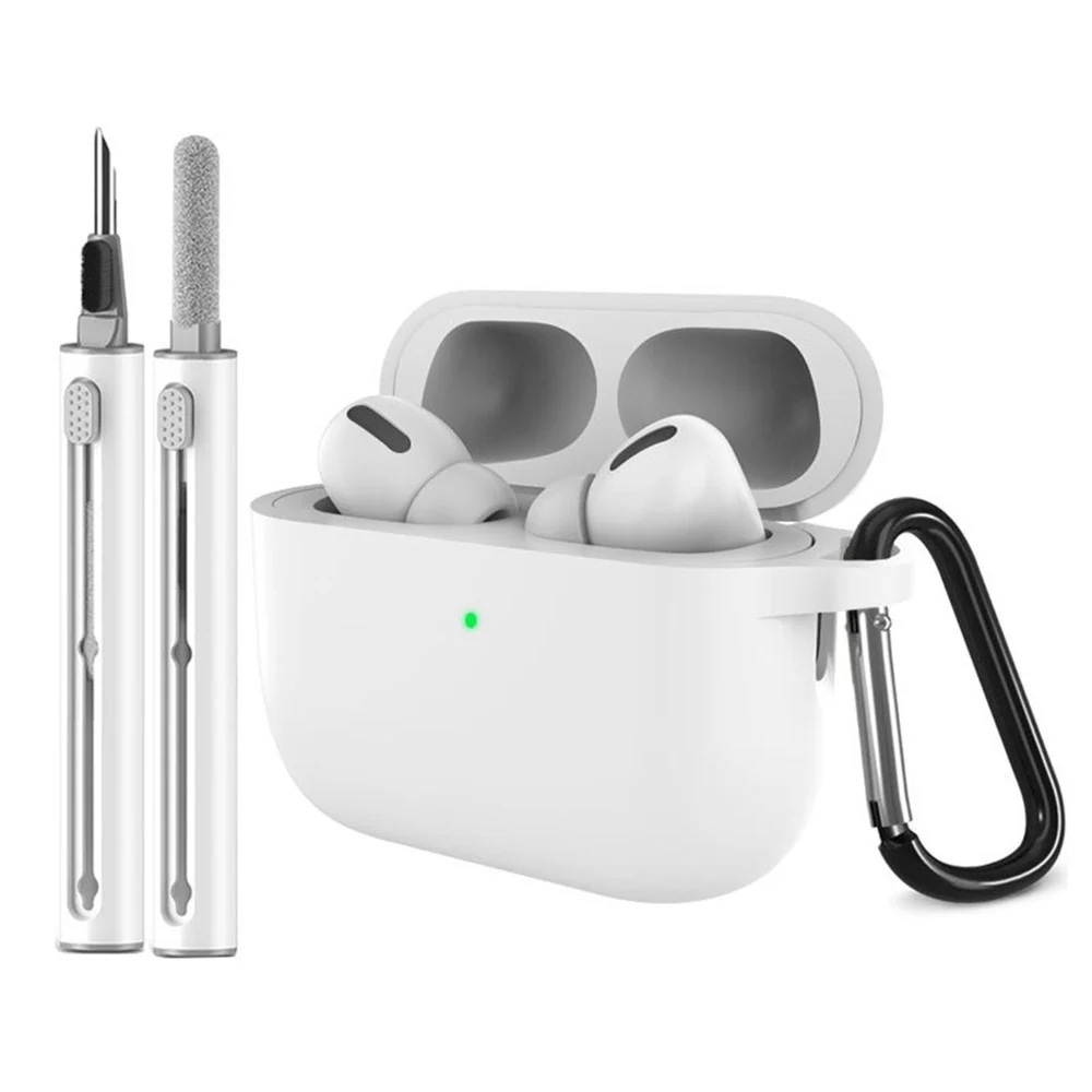 Apple AirPods Pro (3. gen.) Silikon Deksel m. Karabinkrok & Rengjøring v:9424694 Apple AirPods Pro (3. gen.) Silikon Deksel m. Karabinkrok & Rengjøring v:9424694