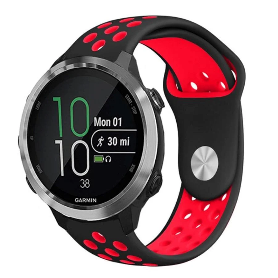 Smartwatch 20mm Hullet Silikon Reim – Svart / Rød v:3063027 Smartwatch 20mm Hullet Silikon Reim – Svart / Rød v:3063027