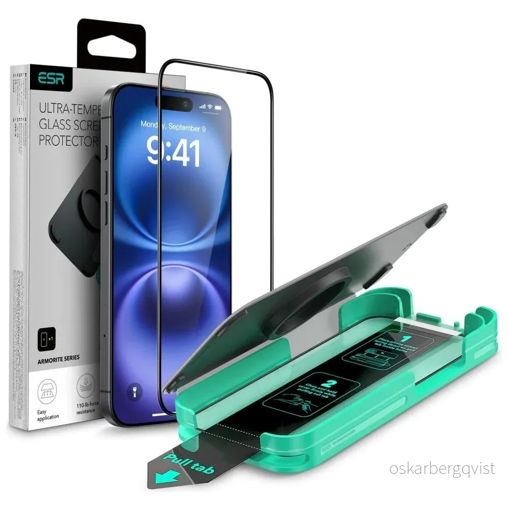 ESR iPhone 16 Armorite Skjermbeskyttelse Herdet glass m. Monteringsbok v:254785 ESR iPhone 16 Armorite Skjermbeskyttelse Herdet glass m. Monteringsbok v:254785