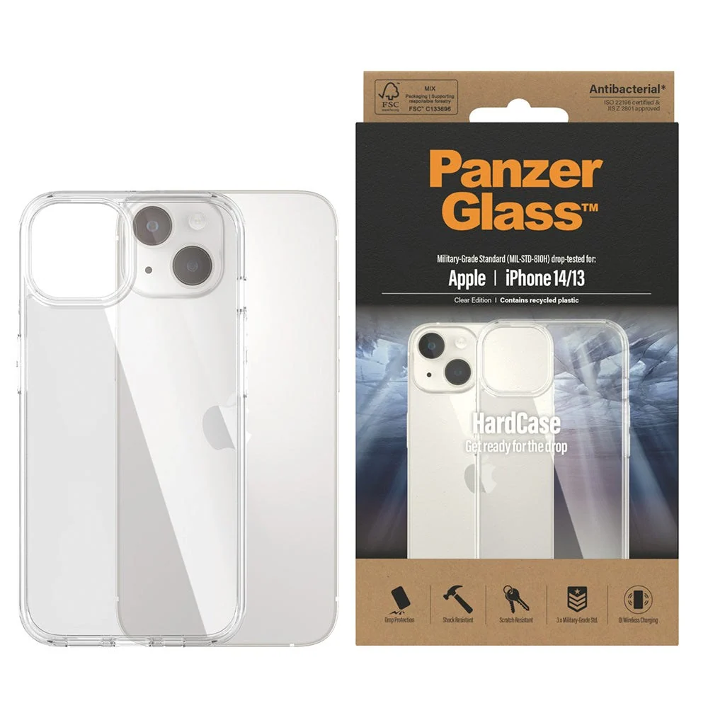 iPhone 14 / 13 Deksel PanzerGlass HardCase AntiBacterial – Gjennomsikt v:4825636 iPhone 14 / 13 Deksel PanzerGlass HardCase AntiBacterial – Gjennomsikt v:4825636