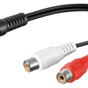 Goobay Adapter for lydkabel 3,5 mm, plugg til stereo RCA-kontakt Pawl 3,5 mm plugg (3-pinners, stereo) > 2x RCA-kontakt (lyd venstre/høyre) v:2317936