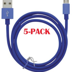 5-PACK Kabel USB-A – MicroUSB 2,4A, 1 m, blå v:2358376 5-PACK Kabel USB-A – MicroUSB 2,4A, 1 m, blå v:2358376