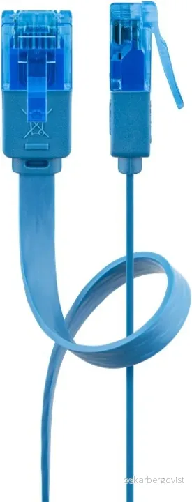 Goobay CAT 6A flat patchkabel, U/UTP, blå kobberleder (CU), 1 m v:5766527 Goobay CAT 6A flat patchkabel, U/UTP, blå kobberleder (CU), 1 m v:5766527