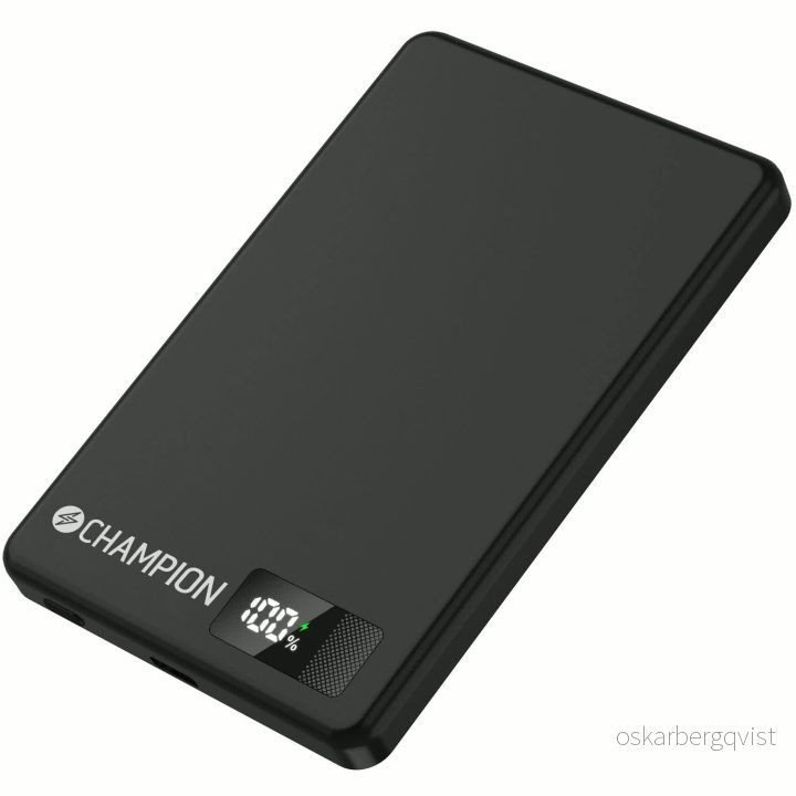Champion Powerbank 5000mAh Magsafe-kompatibel 20W PD Svart v:6320217 Champion Powerbank 5000mAh Magsafe-kompatibel 20W PD Svart v:6320217