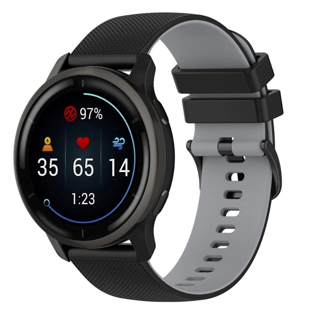 Smartwatch Silikone Rem (22mm) Gitter – Svart / Grå v:1194164