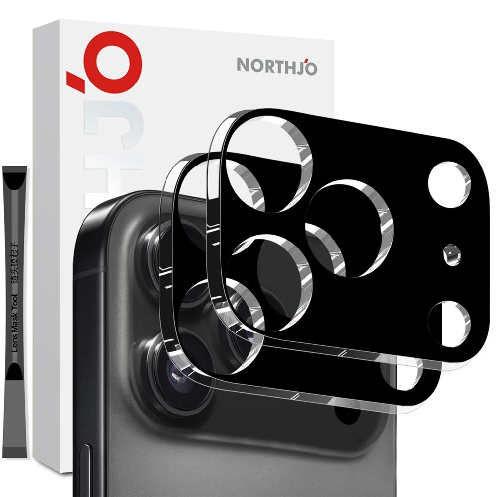NORTHJO iPhone 17 Pro Herdet Kameralinse Glass – Svart – 2 Stk. v:3420452 NORTHJO iPhone 17 Pro Herdet Kameralinse Glass – Svart – 2 Stk. v:3420452