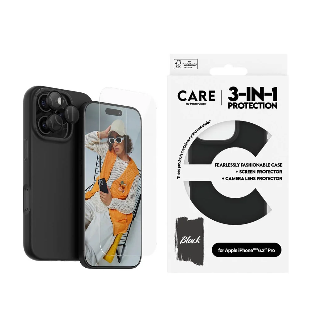 CARE By PanzerGlass iPhone 16 Pro 3-i-1 FASHION Bundle – Skjermbeskytt v:9282334 CARE By PanzerGlass iPhone 16 Pro 3-i-1 FASHION Bundle – Skjermbeskytt v:9282334