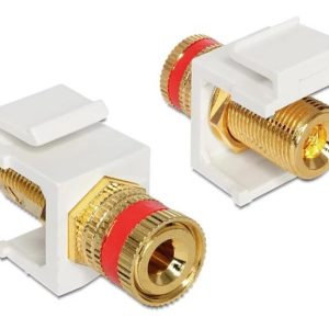 DeLOCK Keystone module, binding post (red) – thread nut, white v:9994247 DeLOCK Keystone module, binding post (red) – thread nut, white v:9994247
