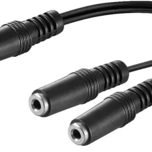 Goobay 3,5 mm hann – 2 x 3,5 mm mono hunnkabel, 0,2 m v:5398725