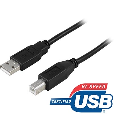 DELTACO USB 2.0 kabel Type A-Type B output,3m,svart v:3387726