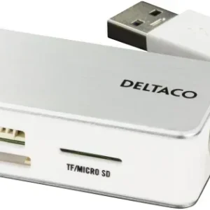 DELTACO USB 3.0 minnekortleser, 3 spor, hvit/sølv (UCR-147) v:2685392 DELTACO USB 3.0 minnekortleser, 3 spor, hvit/sølv (UCR-147) v:2685392