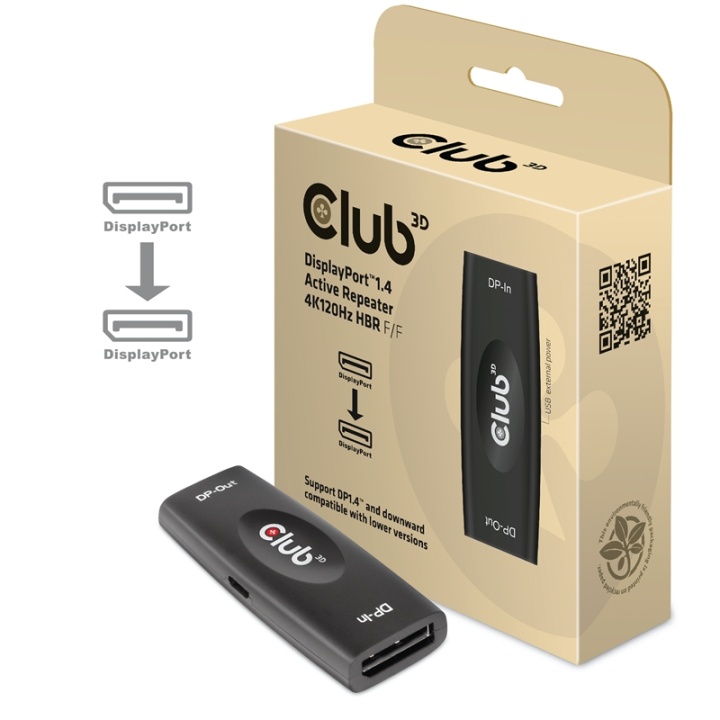 CLUB3D DP 1.4 4K120HZ HDR ACTIVE REPEATER F/F displayport Svart v:8382248 CLUB3D DP 1.4 4K120HZ HDR ACTIVE REPEATER F/F displayport Svart v:8382248