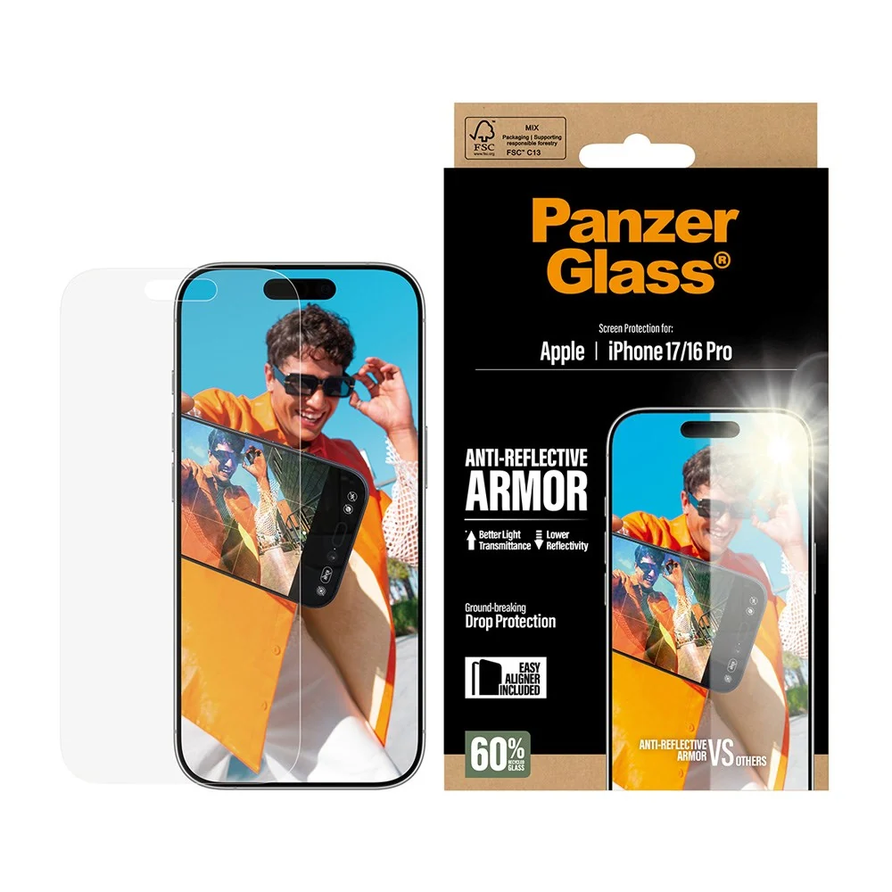 PanzerGlass iPhone 17 / 16 Pro Ultra Wide Fit Skjermbeskyttelse med Ea v:5827387 PanzerGlass iPhone 17 / 16 Pro Ultra Wide Fit Skjermbeskyttelse med Ea v:5827387