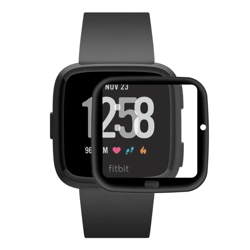 Fitbit Versa Arc Edge Fleksibel Skjermbeskytter - Svart / Gjennomsikti v:4265124