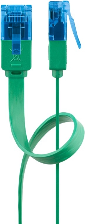 Goobay CAT 6A flat patchkabel, U/UTP, grønn kobberleder (CU), 1 m v:6516342 Goobay CAT 6A flat patchkabel, U/UTP, grønn kobberleder (CU), 1 m v:6516342