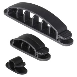 DELTACO selvklebende kabelklemmer, 1/3/6 plasser, 10-pk, svart v:4198568 DELTACO selvklebende kabelklemmer, 1/3/6 plasser, 10-pk, svart v:4198568