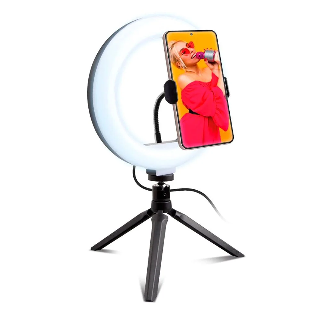 LED Selfie Ring Light med Stativ og Mobilholder SBS – Svart v:315841 LED Selfie Ring Light med Stativ og Mobilholder SBS – Svart v:315841