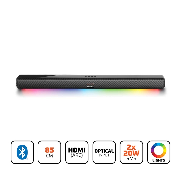 Lenco Lydplanke 85 cm 40 W Bluetooth® HDMI LED-lys v:2675088