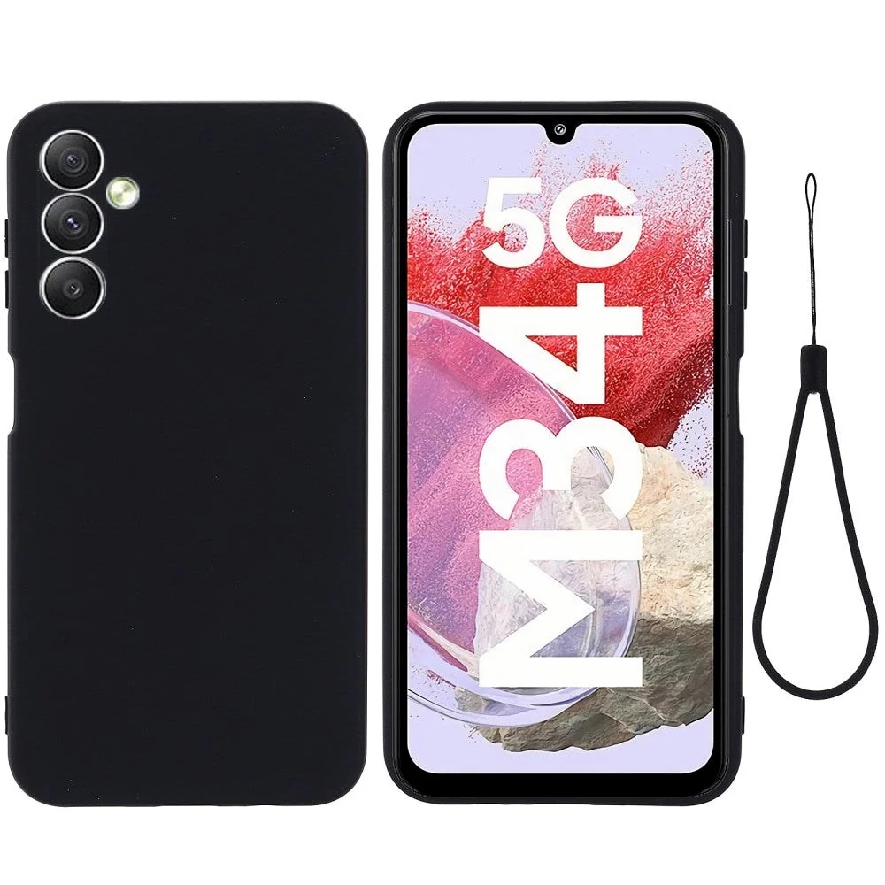 Samsung Galaxy M34 (5G) / F34 (5G) Liquid Silikon Deksel med Stropp – v:1144917 Samsung Galaxy M34 (5G) / F34 (5G) Liquid Silikon Deksel med Stropp – v:1144917