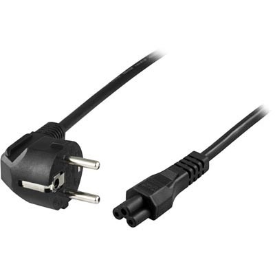 DELTACO apparatkabel, 3-pin notebook, vinklad CEE 7/7 – rak IEC C5, 2m v:3361615 DELTACO apparatkabel, 3-pin notebook, vinklad CEE 7/7 – rak IEC C5, 2m v:3361615