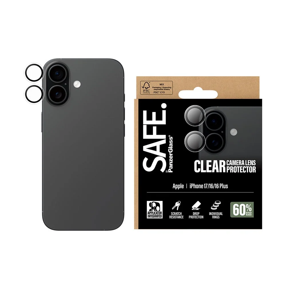 Safe by PanzerGlass iPhone 17 / 16 / 16 Plus Kameralinsebeskyttelse – v:4883743 Safe by PanzerGlass iPhone 17 / 16 / 16 Plus Kameralinsebeskyttelse – v:4883743