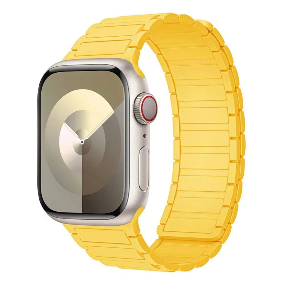 Apple Watch (42/44/45/46/49 mm) Lippa Magnetisk Silikonreim – Gul v:1244812 Apple Watch (42/44/45/46/49 mm) Lippa Magnetisk Silikonreim – Gul v:1244812