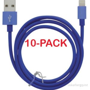 10-pk kabel USB-A – Lightning 2,4A, 1 m, blå v:2858382